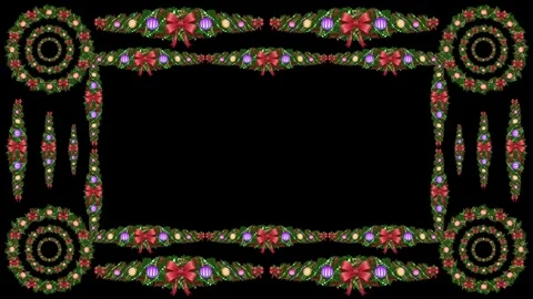 New Year certificate frame featuring traditional greenery Stock Footage 323622784