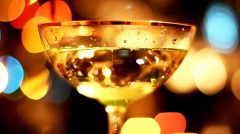 New Year Champagne, Blurry Background Stock Footage