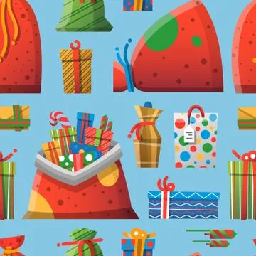 New Year Christmas elements vector pattern illustration Stock Illustration