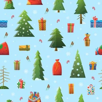 New Year Christmas elements vector pattern illustration Stock Illustration