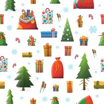New Year Christmas elements vector pattern illustration Stock Illustration