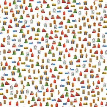 New Year Christmas elements vector pattern illustration Stock Illustration