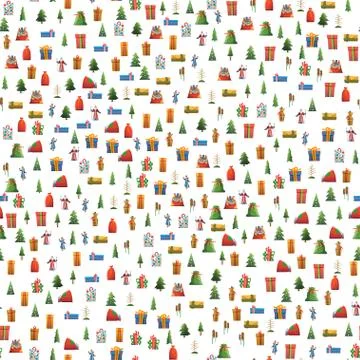 New Year Christmas elements vector pattern illustration Stock Illustration