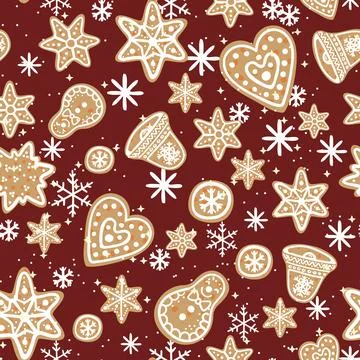 New year christmas pattern. Vector template with cute elements for design 스톡 일러스트