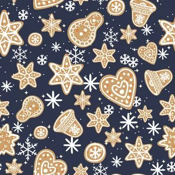 New year christmas pattern. Vector template with cute elements for design Illustrazione stock