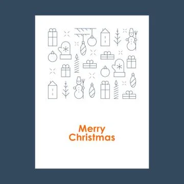 New Year, Christmas pattern. Xmas minimalistic decoration vector icons 스톡 일러스트