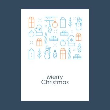 New Year, Christmas pattern. Xmas minimalistic decoration vector icons Illustrazione stock
