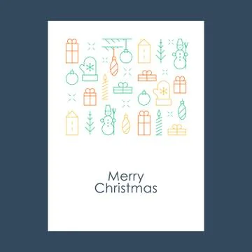 New Year, Christmas pattern. Xmas minimalistic decoration vector icons Illustrazione stock
