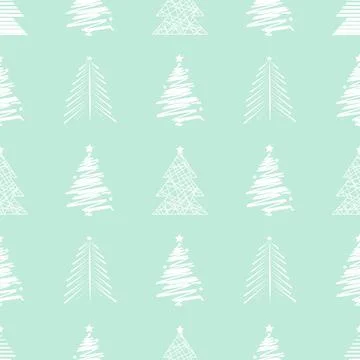 New Year Christmas seamless pattern with christmas tree Illustrazione stock