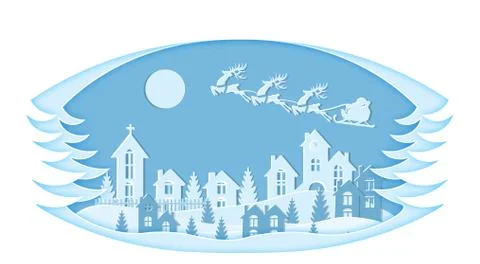 New Year. Christmas. Stylized framework. An image of Santa Claus and deer. Sn 스톡 일러스트