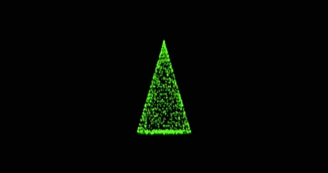 New year, christmas tree pine green from animated dots, circles of particles Stock Footage 164491252