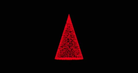 New year, christmas tree pine Red from animated dots, circles of particles Stock Footage 164793775