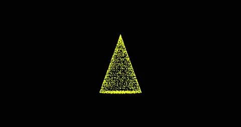 New year, christmas tree pine yellow, gold from animated dots, circles of Video stock 166323096