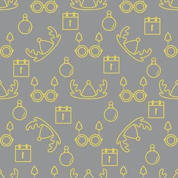 New year, Christmas vector seamless pattern Stock Illustration