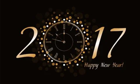 New Year Clock 2017 Stock Illustration