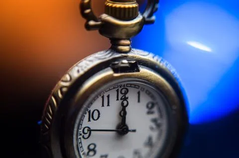 New year clock on abstract background Stock Photos