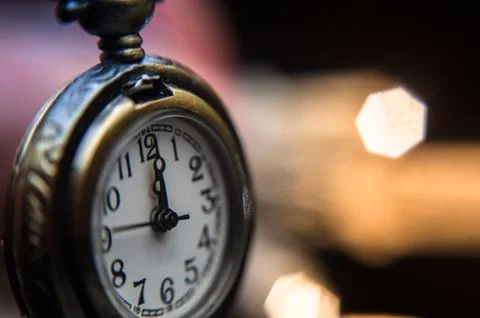 New year clock on abstract background Stock Photos