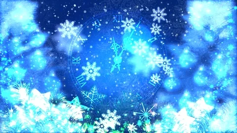 New Year Clock and Fireworks, New Year Stock Footage