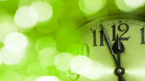 New Year Clock,  changes colors in throughout the spectrum, seamless loop Stock Footage 53292368