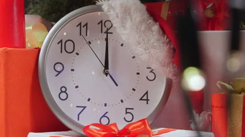 New Year Clock Countdown Stock Footage 55746695