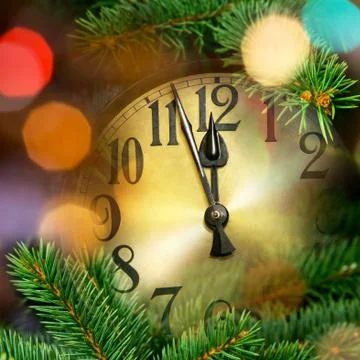 New year clock Stock Illustration