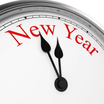 New year on a clock Stock Illustration