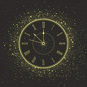 New Year Clock Stock Illustration