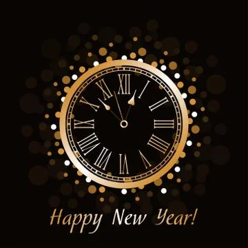 New Year Clock Stock Illustration