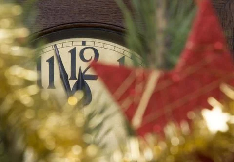 New year clock Stock Photos