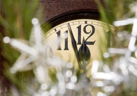 New year clock Stock Photos