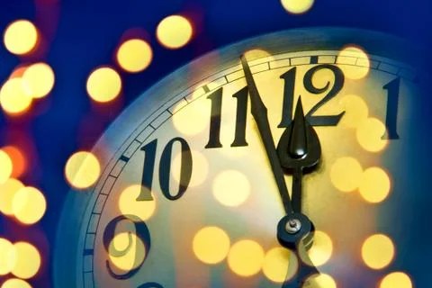 New year clock Stock Photos