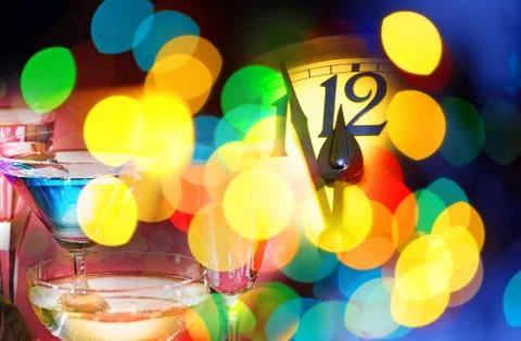 New year clock Stock Photos