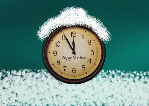 A new year clock Stock Photos
