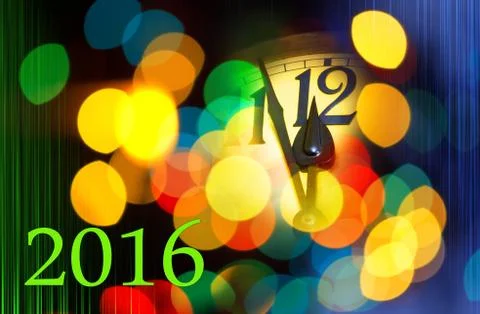 New year clock with text 2016 Stock Illustration