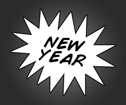 New year comic speech bubble Stock Illustration