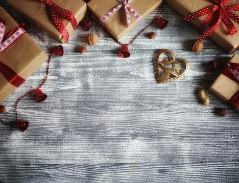 New Year composition on the background Stock Photos