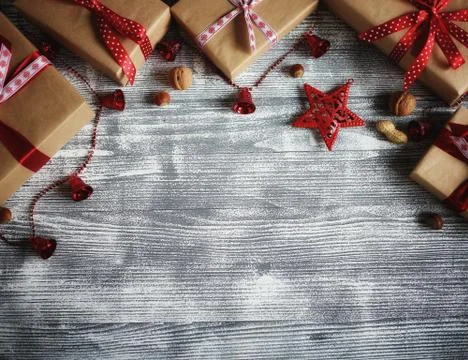 New Year composition on the background Stock Photos