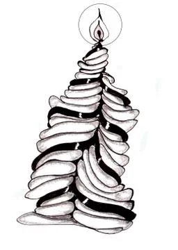 New Year composition in doodle style Stock Illustration