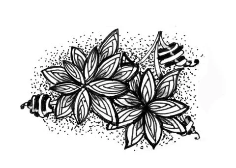 New Year composition in doodle style Stock Illustration