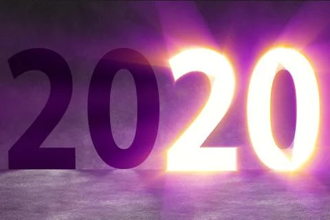 New year concept of 2020 - 3d rendering Stock Illustration