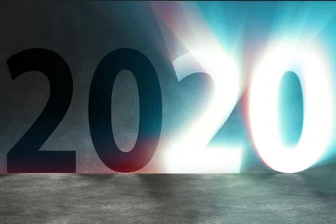 New year concept of 2020 - 3d rendering Stock Illustration