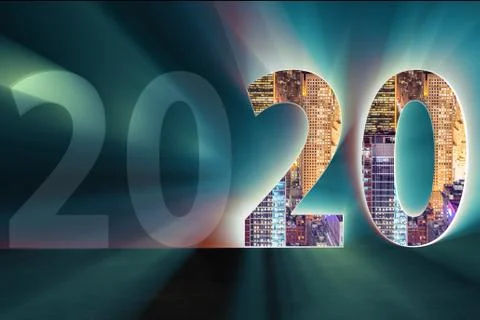 New year concept of 2020 - 3d rendering Stock Illustration