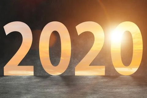 New year concept of 2020 - 3d rendering Stock Illustration