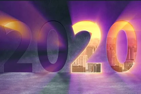 New year concept of 2020 - 3d rendering Stock Illustration