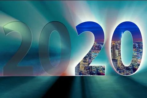 New year concept of 2020 - 3d rendering Stock Illustration