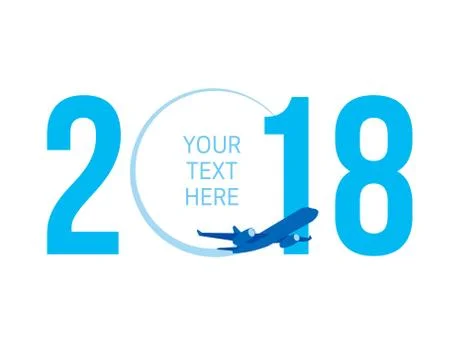 New Year concept - airplane Stock Illustration