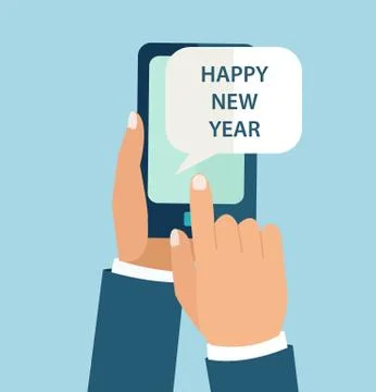 New Year Concept for mobile app. Stock Illustration