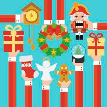 New Year concept modern flat design Stock Illustration