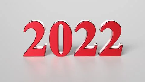 New year concept. Red number 2022 Stock Illustration