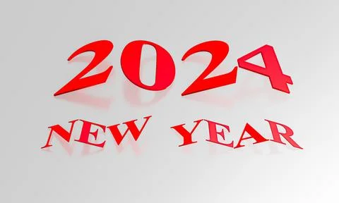 New year concept. Red slanted numbers 2024 Stock Illustration